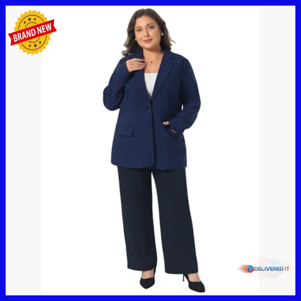 Plus Size Blazer Lapel Button Work Office Profess… - image 3
